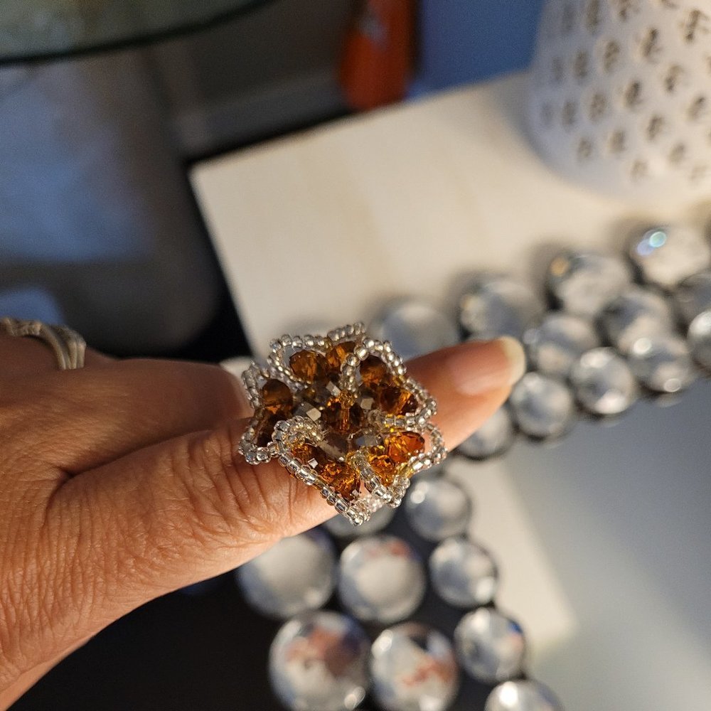 Gold & Clear Fashion Ring